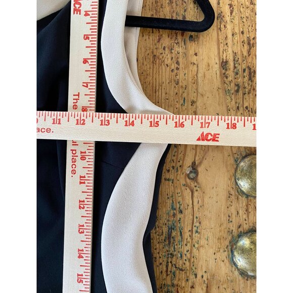 DKNY Womens Black tan Dress‎ 4 polyester Sleeveless midi dress zipper business - Picture 3 of 7